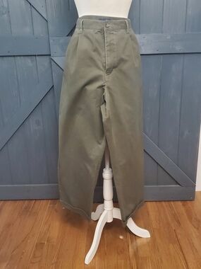 Basic Editions Olive Green Wide-Leg Chinos